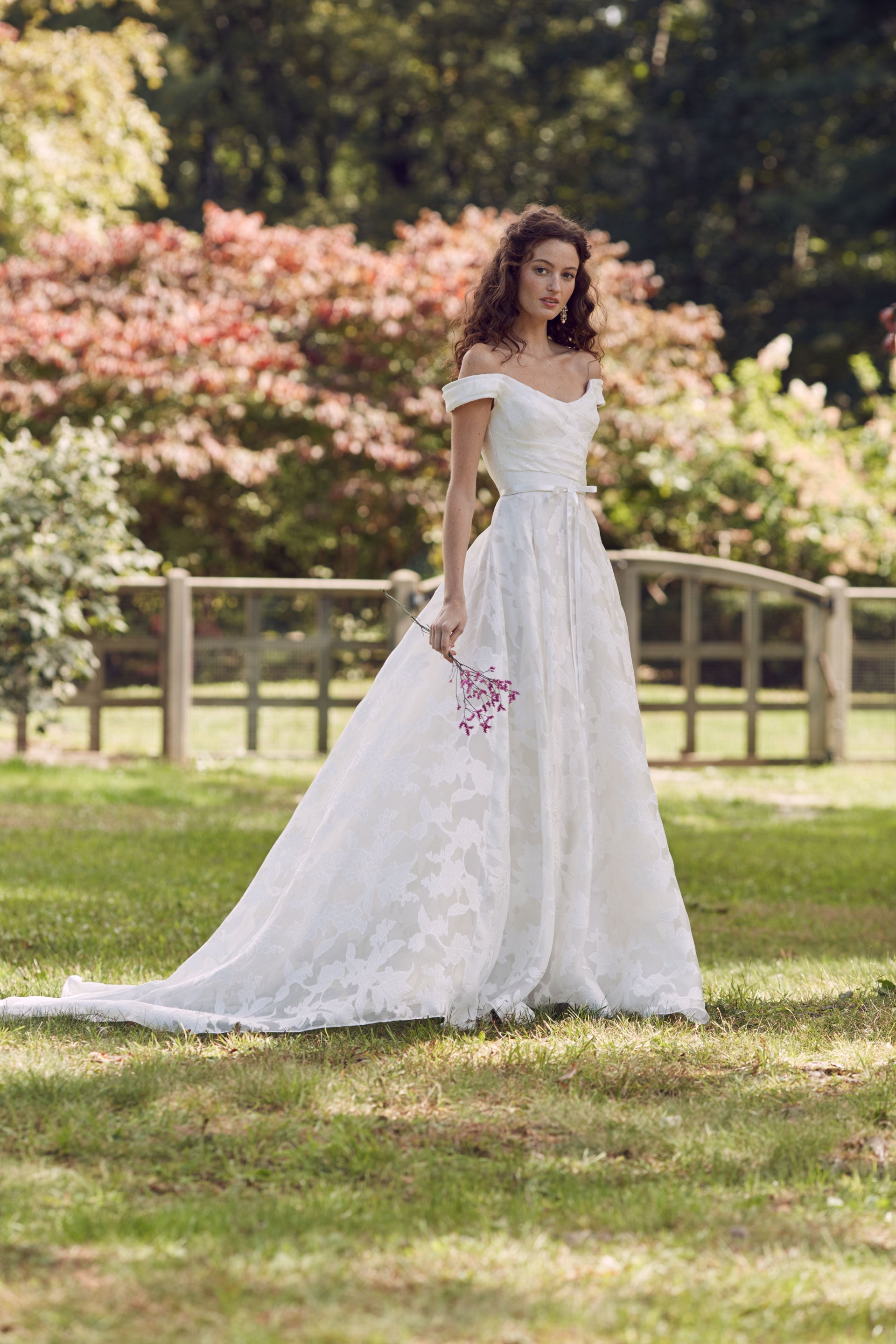 organza mermaid wedding dress with ruffled skirt