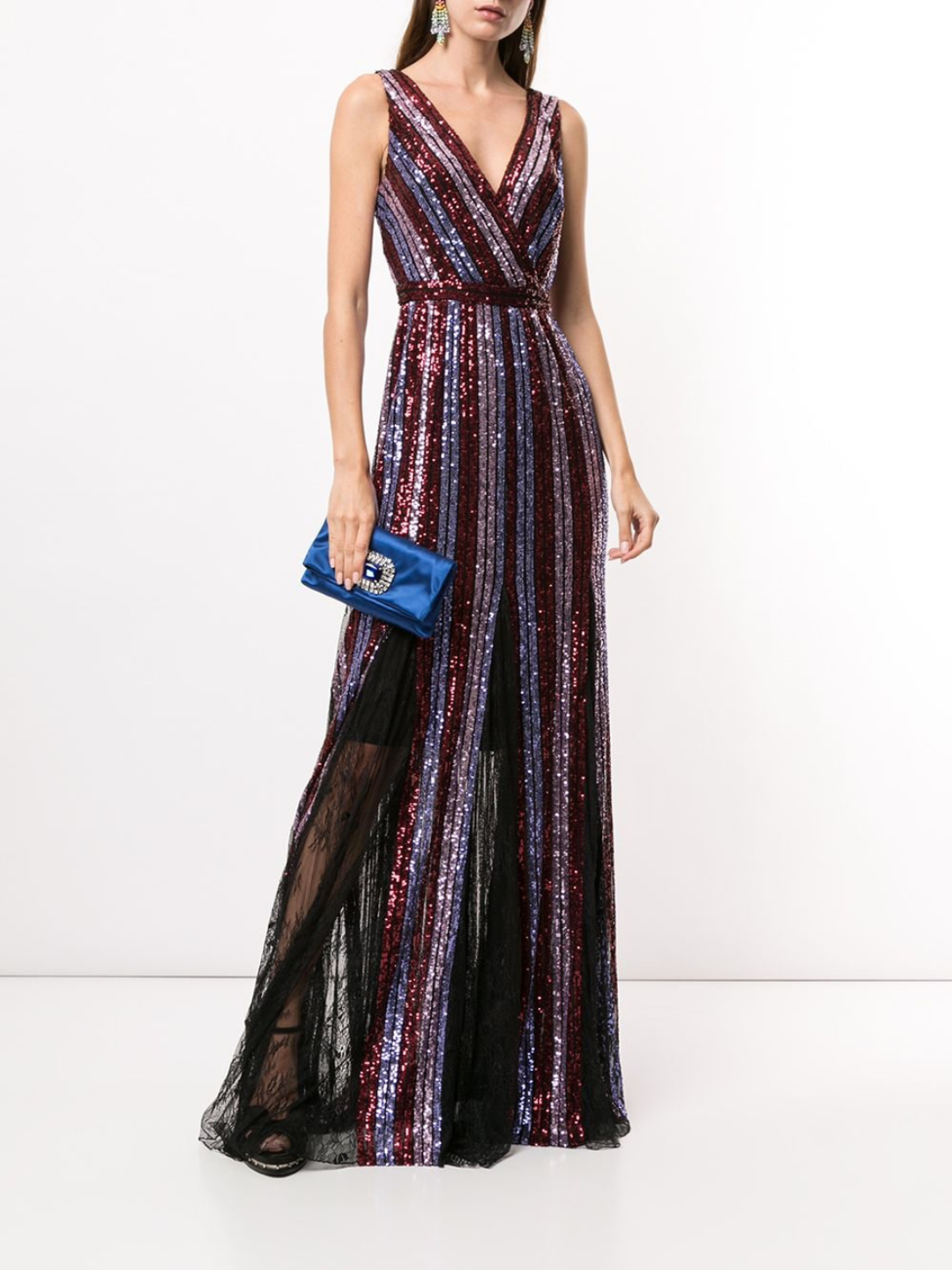 Striped Sequin Sleeveless Gown – Marchesa