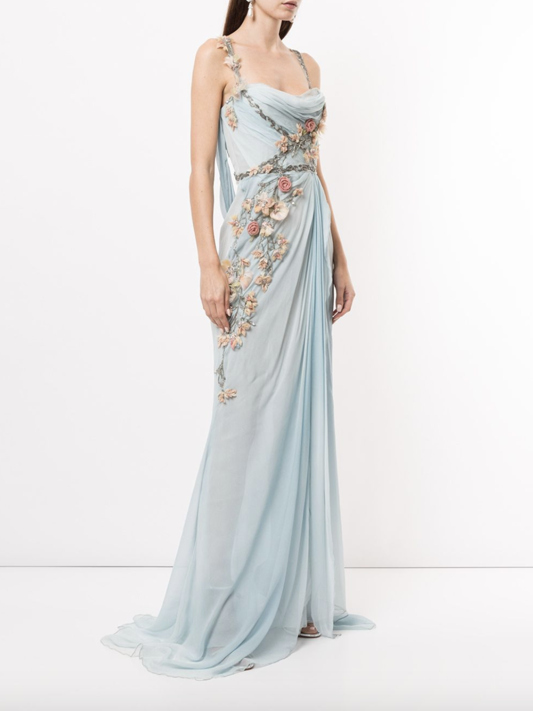Softly Draped Grecian Gown – Marchesa