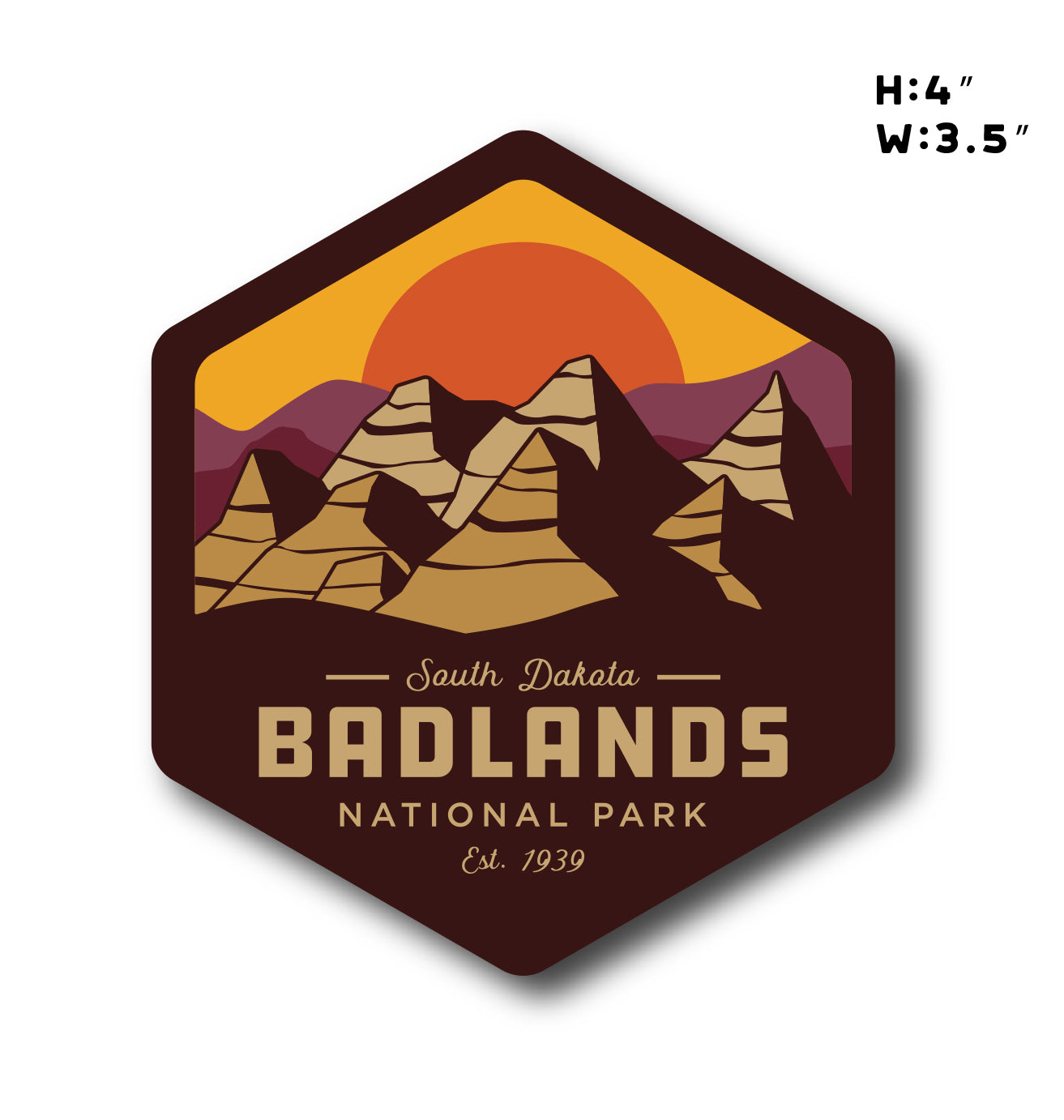 Badlands National Park Sticker Adventure Responsibly