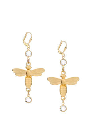 The Ella Earrings - 24K Clad Mail Dangle with Austrian Crystal - KIT'S WELL DRESSED