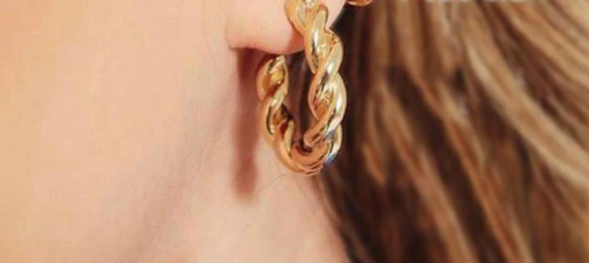 Renee Resin and Rhinestone Hoop Earrings in Lavender