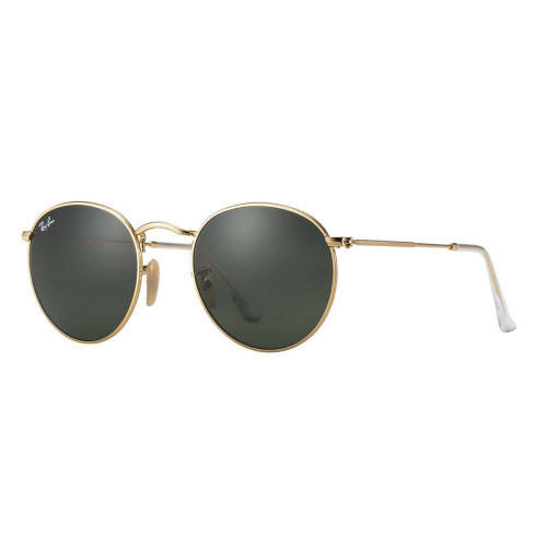 RAY-BAN ROUND METAL SUNGLASSES RB3447-001/50 GOLD / GREEN CLASSIC G-15 –  competition-plus