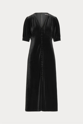 RALPH LAUREN - Black Velvet Vinyam Party Dress - Designer Dress hire 