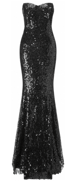 black glitter evening dress