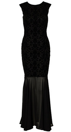 CLUB L - Flocked Fishtail Maxi Dress hire at Girl Meets Dress Cocktail ...