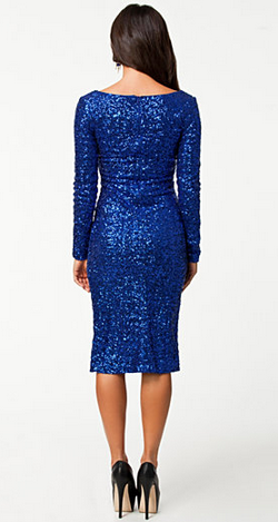 blue sequin dress long