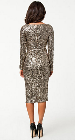 GLAMOROUS - Long Sleeve Sequin Dress Gold hire at Girl Meets Dress ...