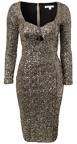 black and gold long sleeve sequin dress