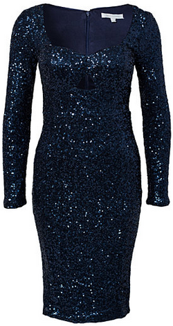 navy sequin dress with sleeves