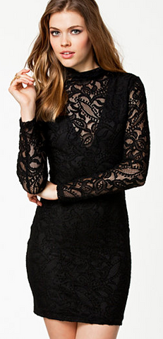 PEARL - Collared Lace Dress Black hire at Girl Meets Dress Cocktail ...