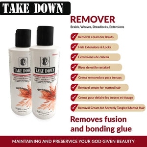 Take Down Remover Detangler Product For Matted Tangled Dreadlocks