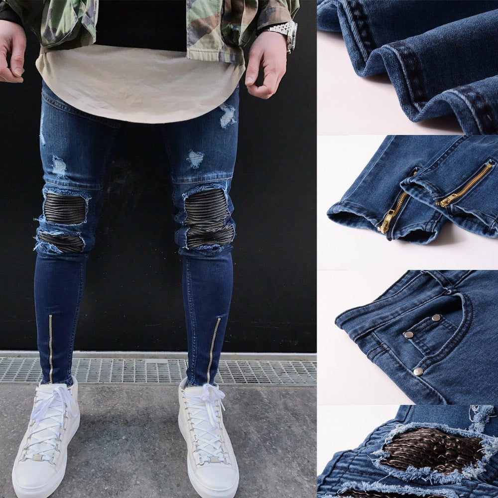 mens ripped slim jeans