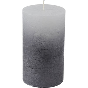 Libra White Pillar Candle With Metallic Black Ombre Base 7x12cm