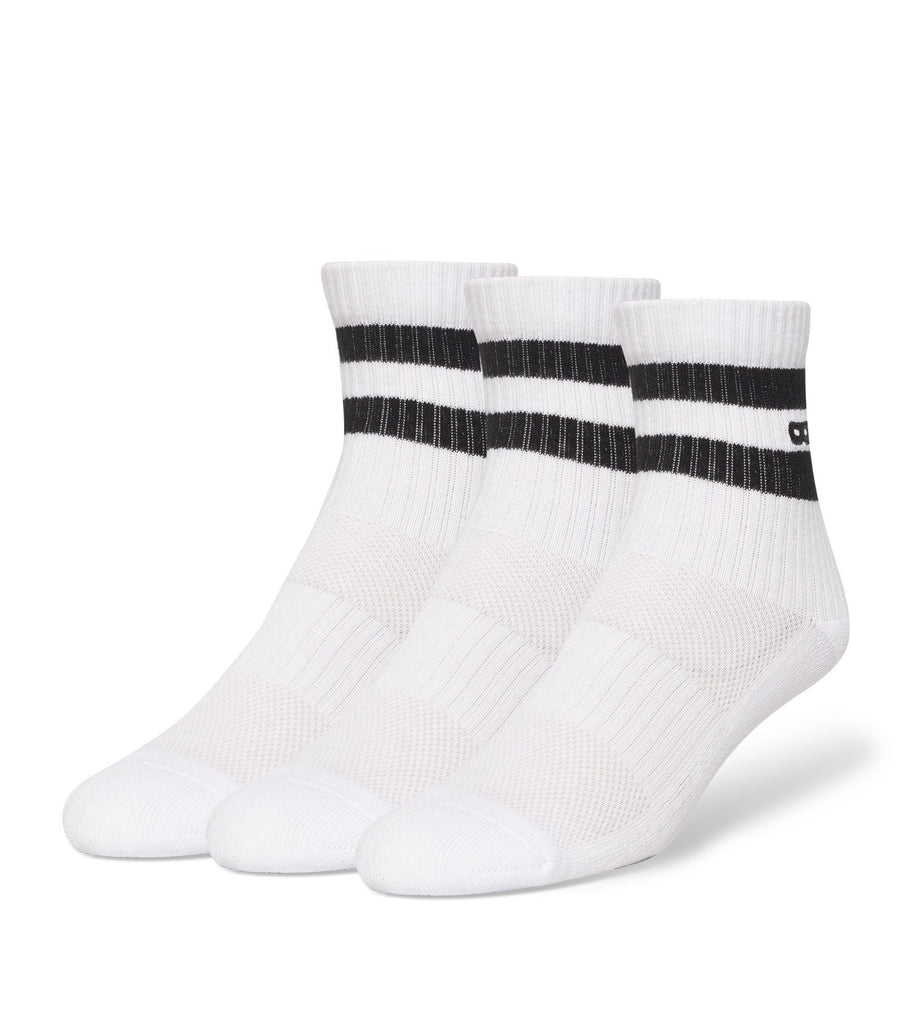 Whiteout Striped Men's Cushion Ankle Socks 3 Pack – Pair of Thieves