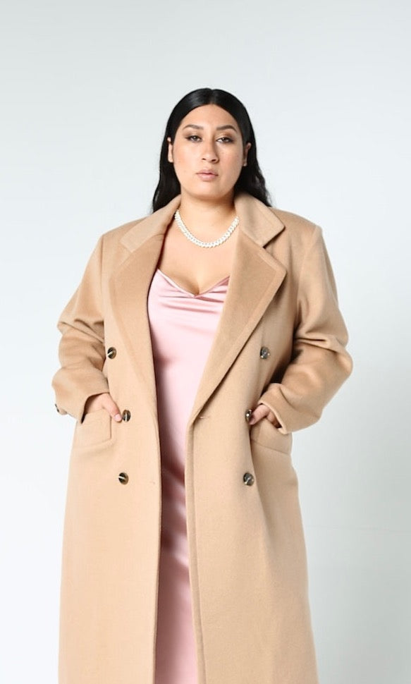 Kinghua Women's Double Breasted Wool Coats Winter Long Wool Pea Coat  Overcoat : : Clothing, Shoes & Accessories