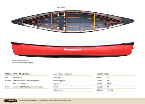 PakCanoe 170 - 17' Tandem Folding Canoe by Pakboats 