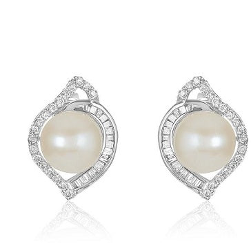 dual pearl earrings