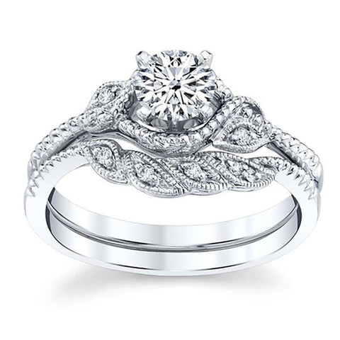 Halo Engagement & Wedding Band Diamond Ring