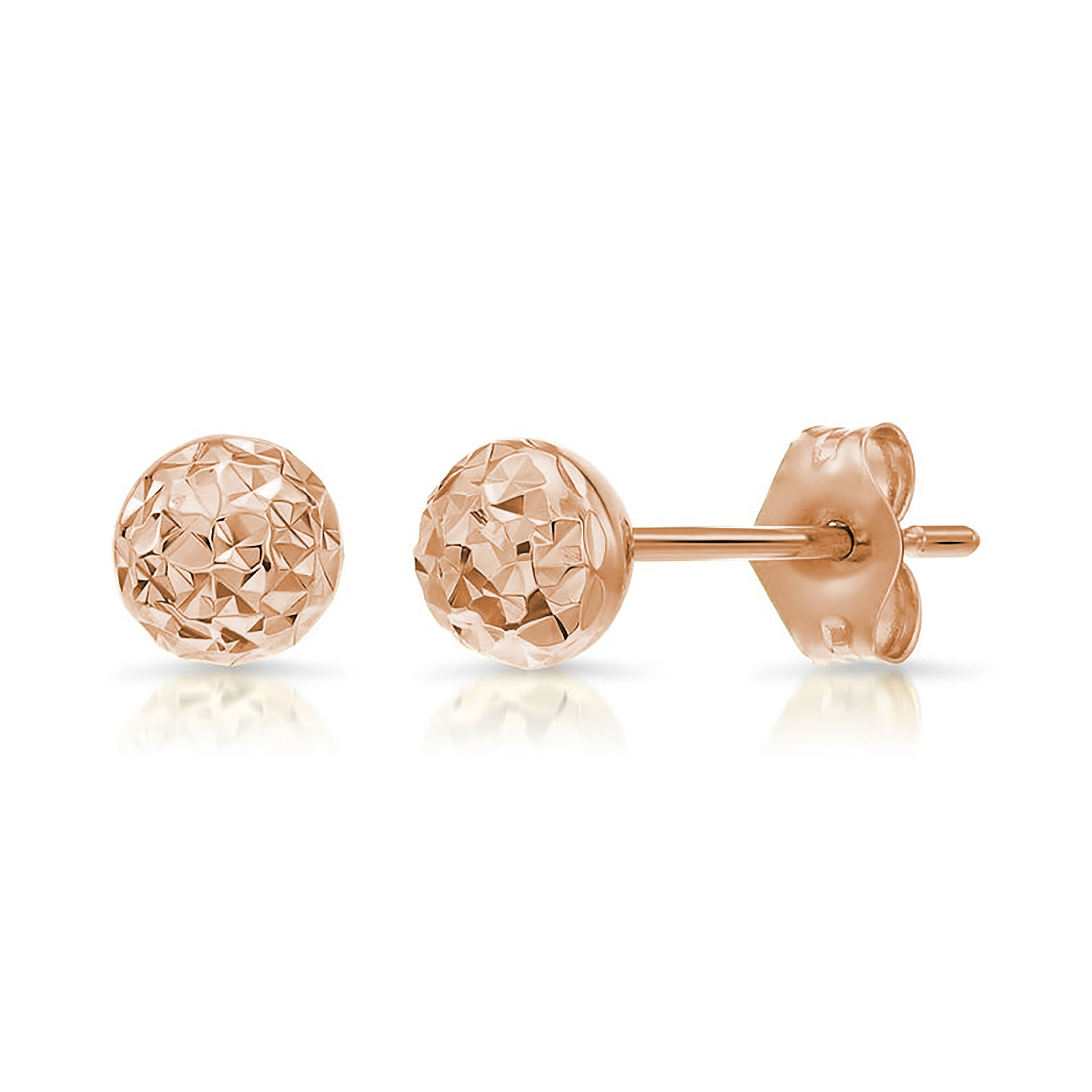 12 mm Stainless Steel Half Ball Stud Earrings - 18K Gold Plated – Balara  Jewelry