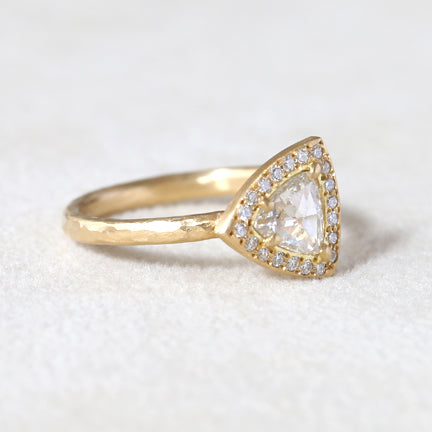 0.47ct  trillion diamond halo ring