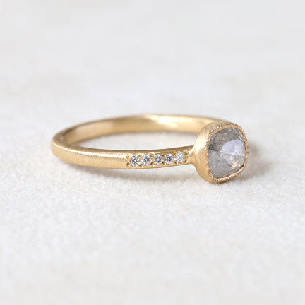 0.68ct grey diamond ring