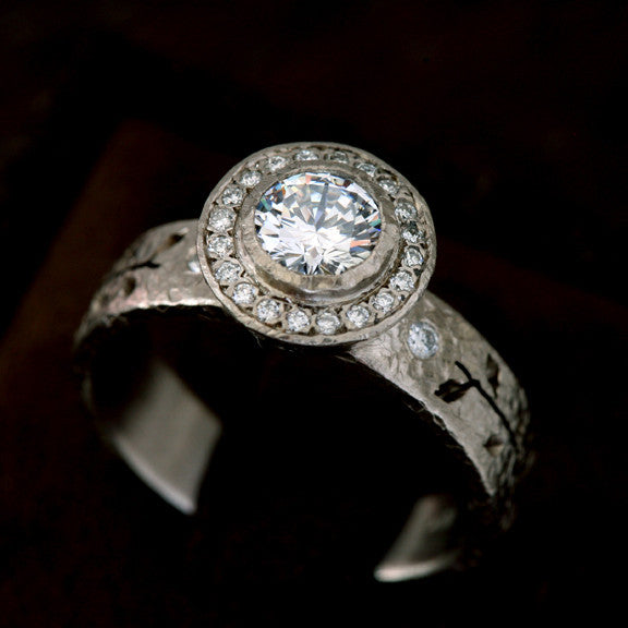 Half carat center stone leaf ring – Yasuko Azuma Jewelry