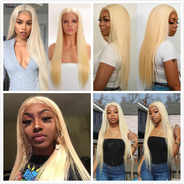613 Blonde Color Straight Hair Lace Front Wig