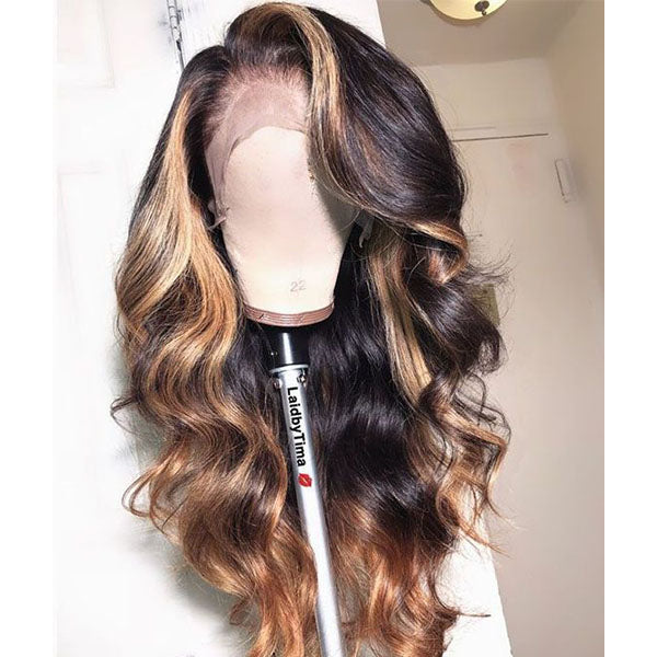 highlight ombre brown wig