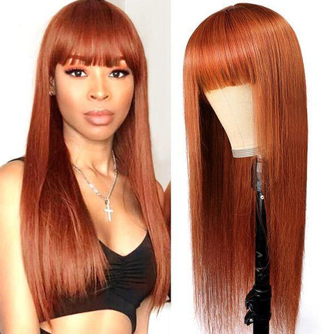 Ginger wig with bangs|Meetu Hair