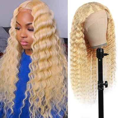Blonde Hair HD Lace Wig Deep Wave Hair 13x4 Lace Front Wig - MeetuHair
