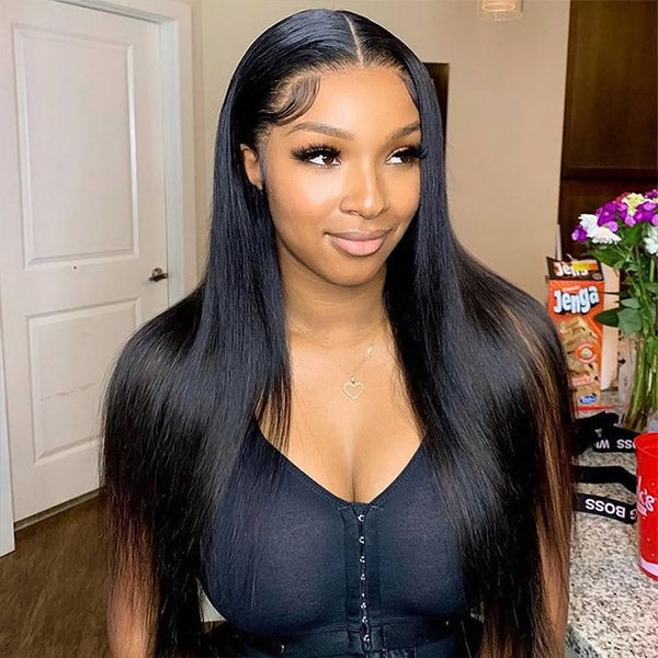 Straight Human Hair Wig 13x4 Lace Front Wigs HD Lace Frontal Wigs Pre Pluked