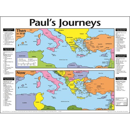 Paul's Journeys Then & Now Laminated — One Stone Biblical ...