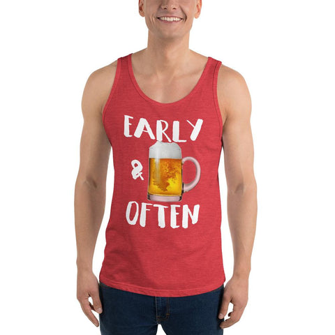 Early and Often Beer Drinking Tank Top