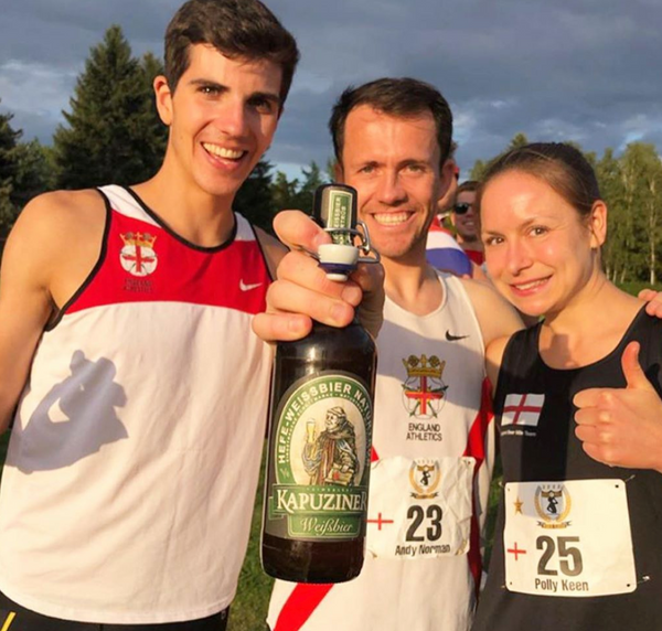 Polly Keen, Andy Norman, and John Tayleur England Beer Mile