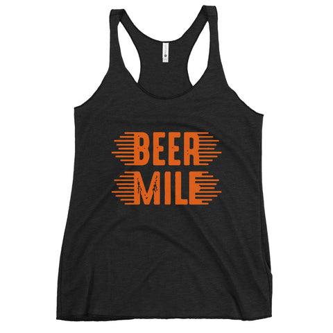 Beer Mile Women's Racerback Tank-Tanks-The Beer Mile-Vintage Black-XS-The Beer Mile