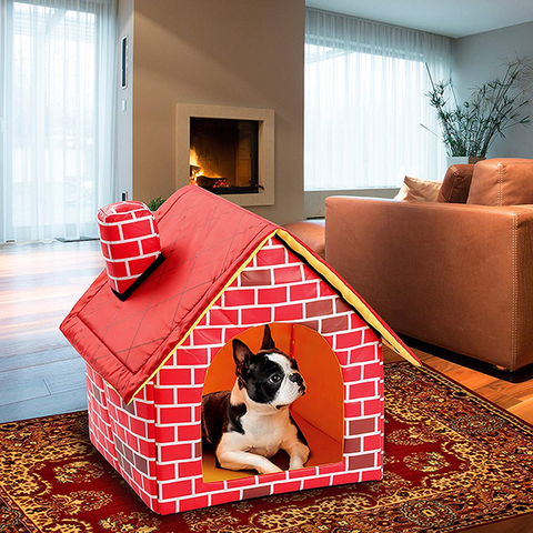 large indoor dog house bed