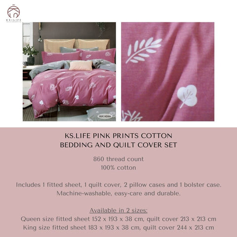 cute pink bedsheet set cotton