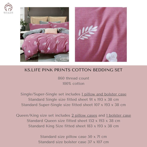 Cute pink prints bedding set