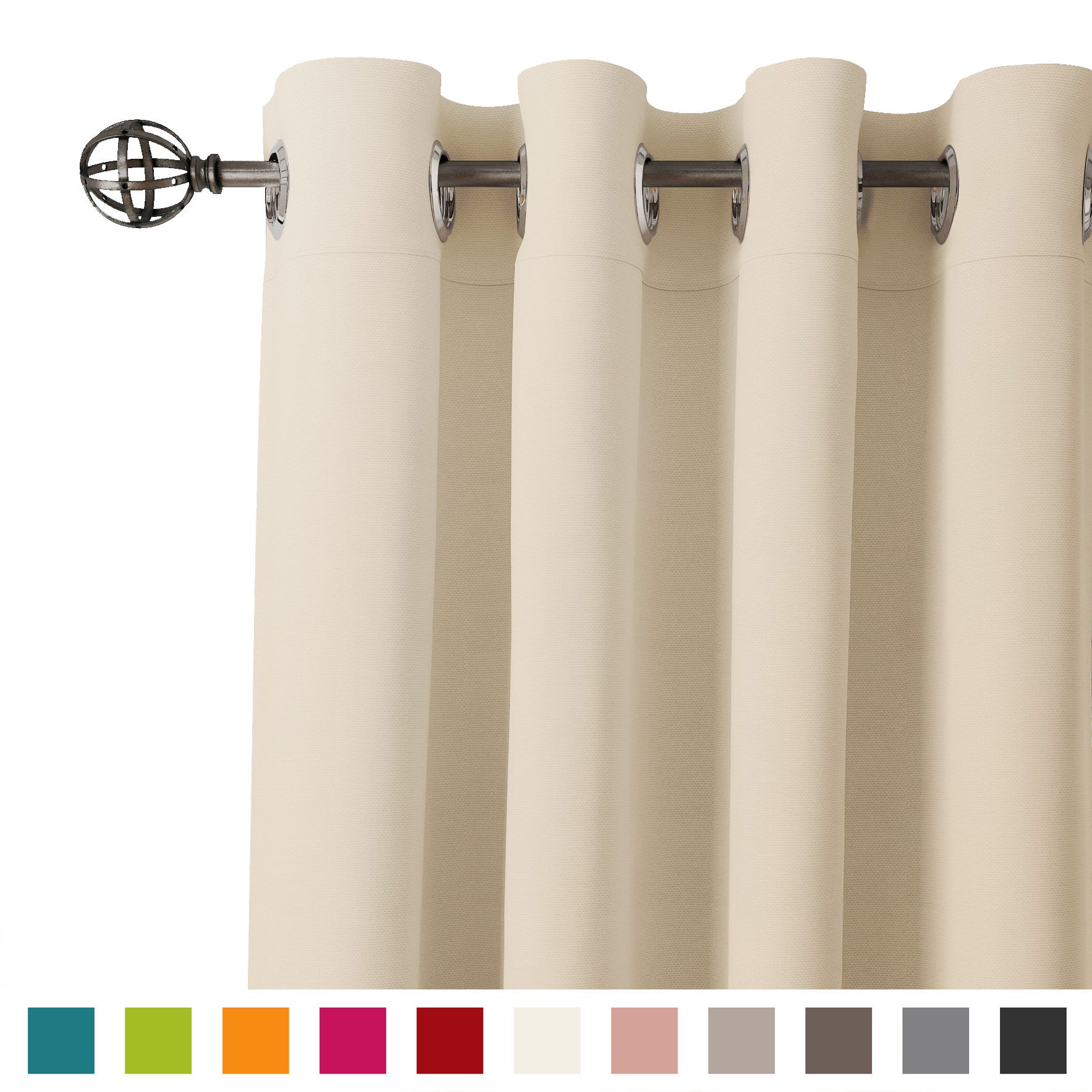 Encasa Homes 1 pc Cotton Curtain - Plain Colour Medium weight (4.5 x 5 ft, White)