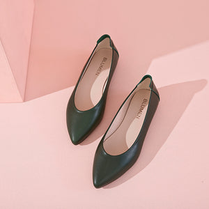 Extremely Soft Flats Shoes, Dark Green 