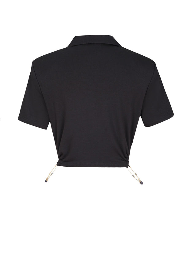 MUKZIN Black Cropped T-Shirt