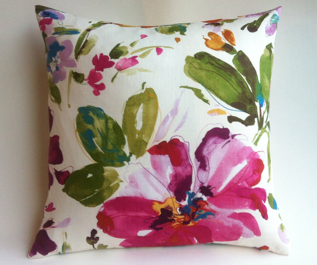 Abstract Fuchsia Floral Pillow Cover 18x18 20x20 24x24