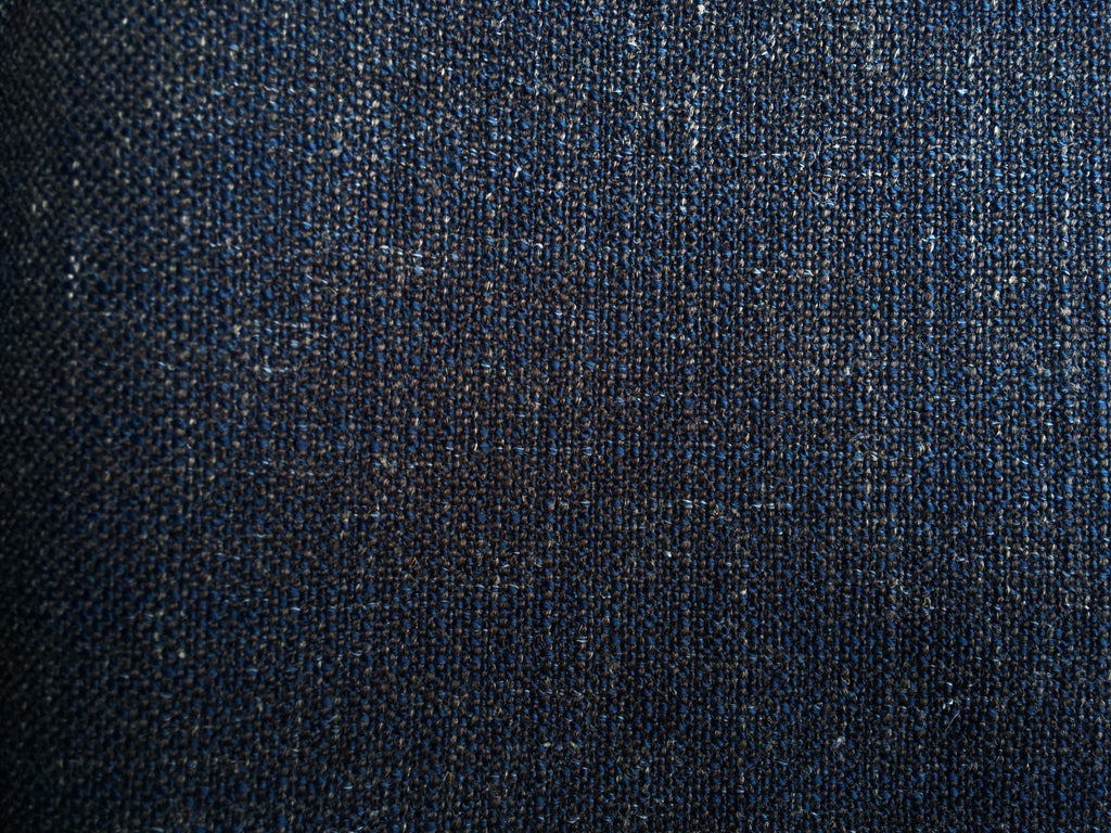 7 yards Midnight Blue upholstery fabric / Dark Blue Linen ...