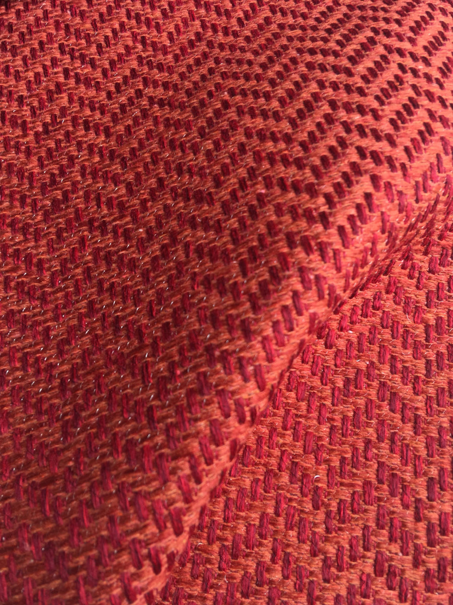 Red Orange upholstery fabric by the yard / Blood Orange Grasscloth ...