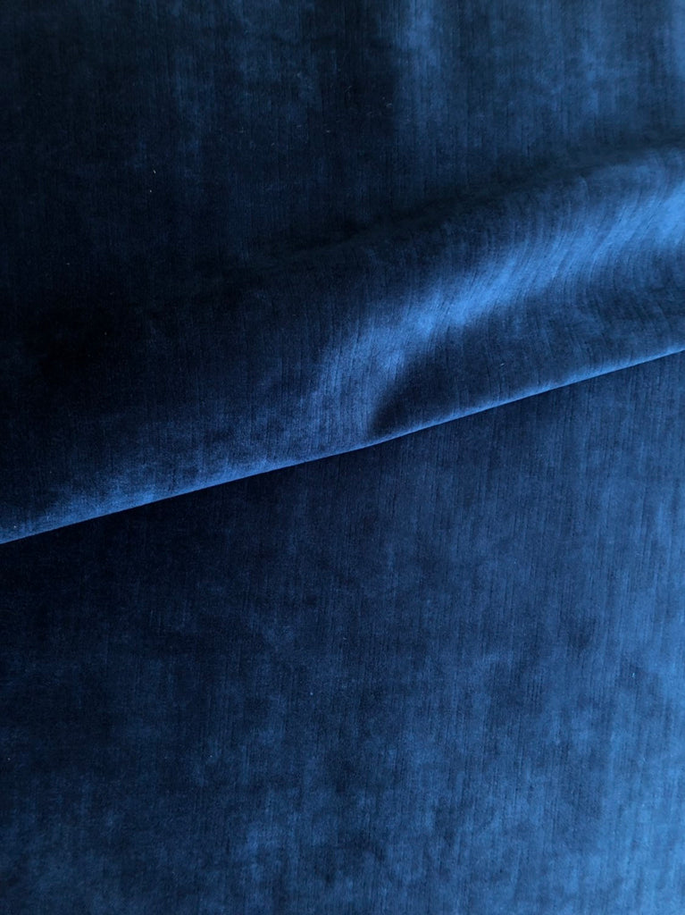 Sapphire Velvet Upholstery Fabric by the yard / Navy Velvet Home Fabric ...