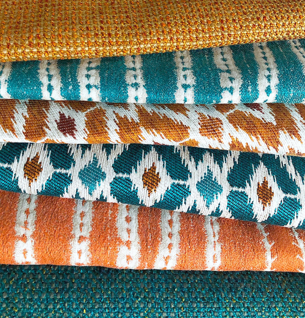 Teal Ikat Fabric / Turquoise Upholstery Fabric by the Yard / Ikat Home ...
