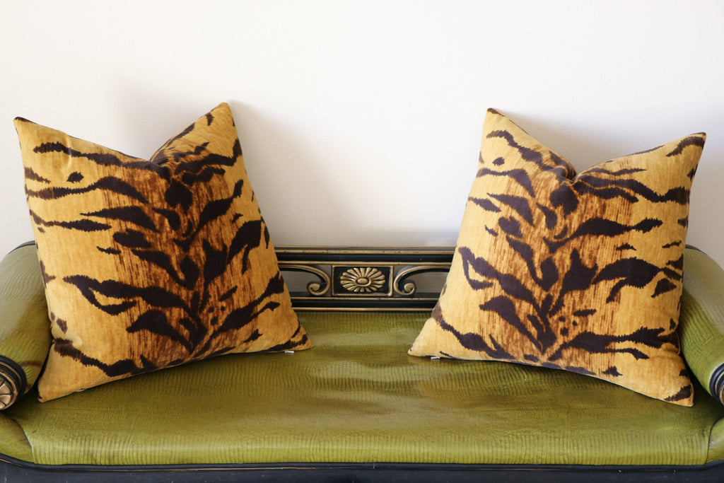 Velvet Tiger Cushion Cover / Velvet Leopard Pillow / Animal Print ...