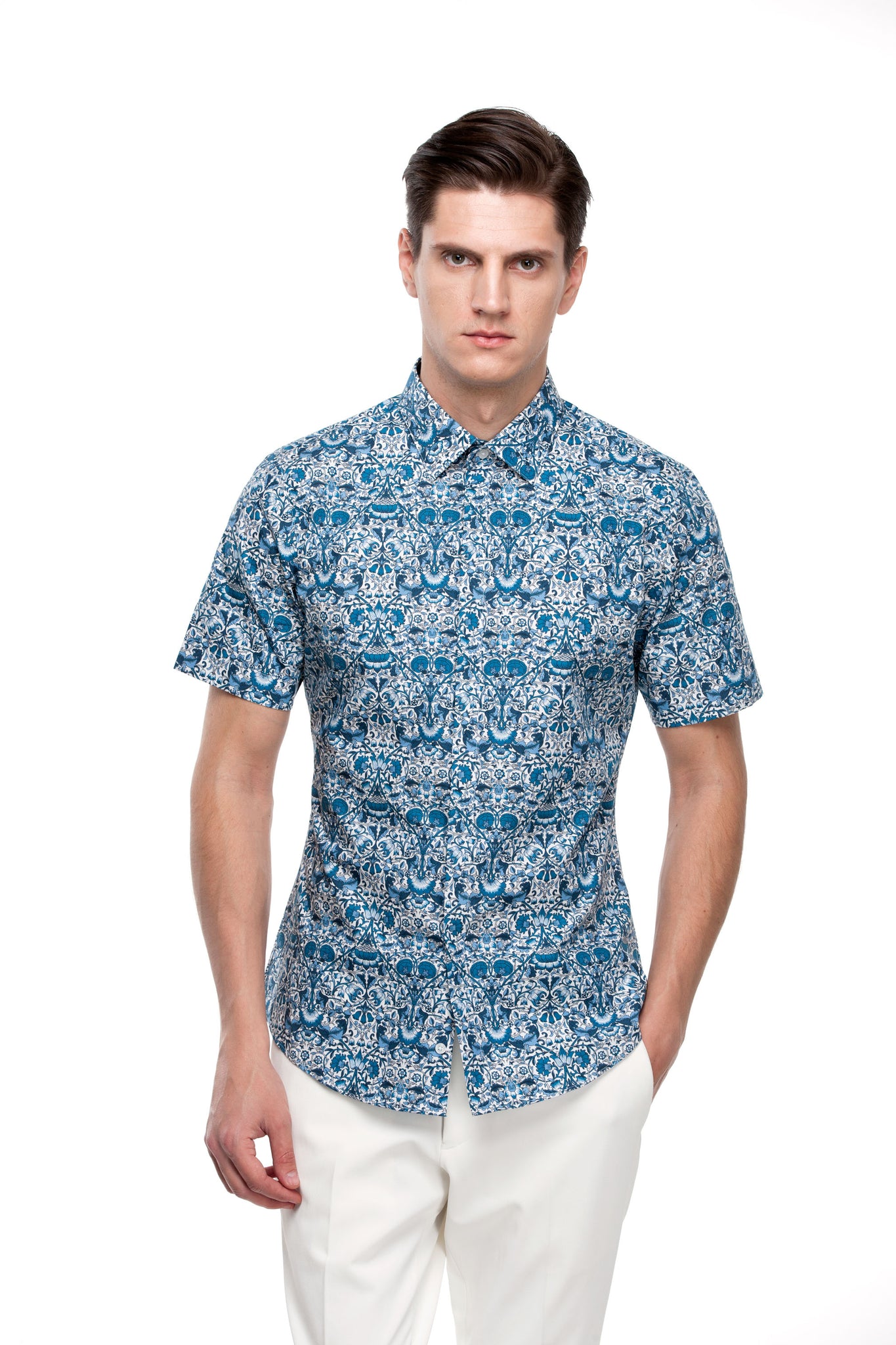 Custom Blue Summer Short Sleeves Shirt – OTTOTOS