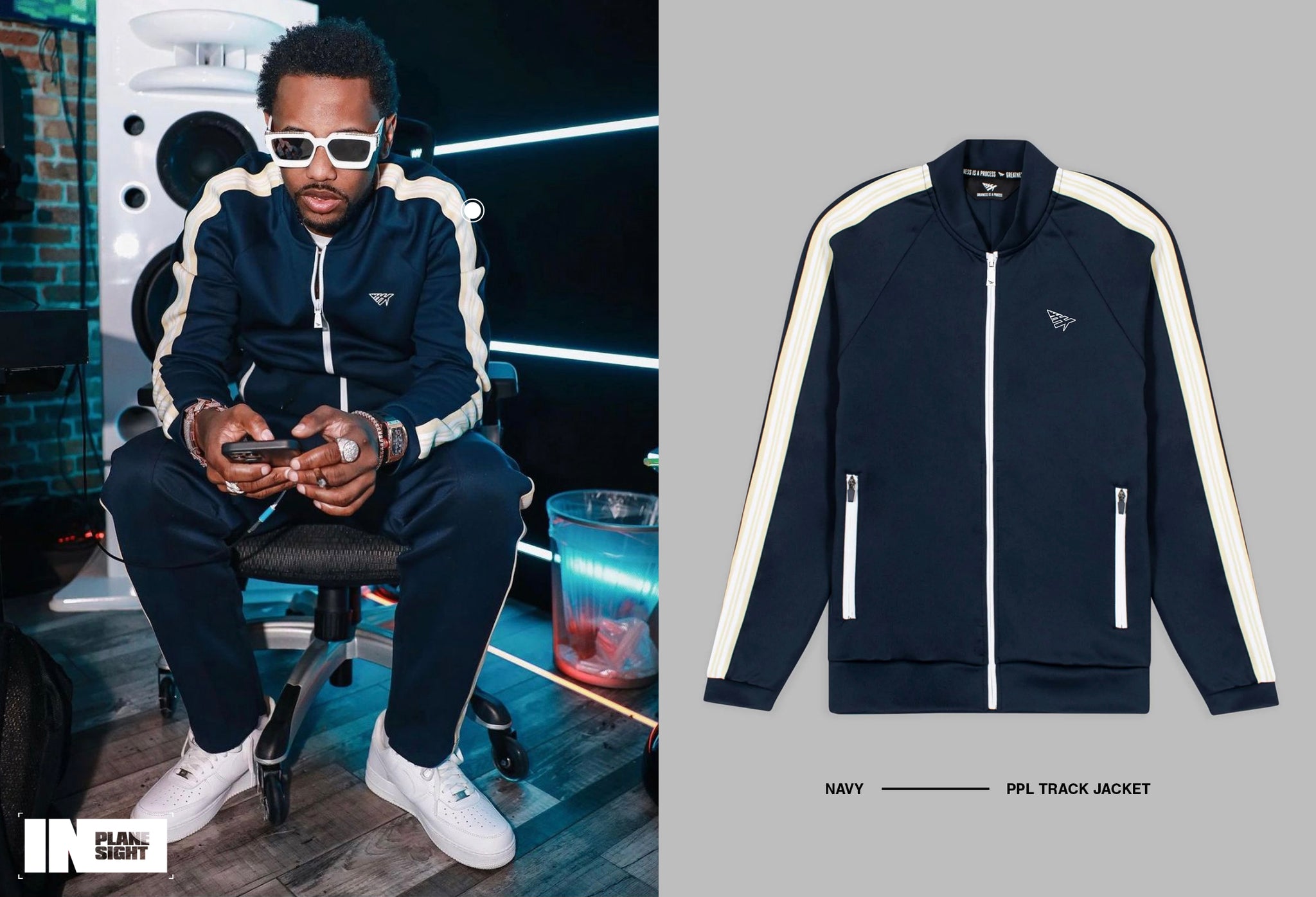 Fab rocking the Paper Planes Track Jacket